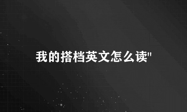 我的搭档英文怎么读