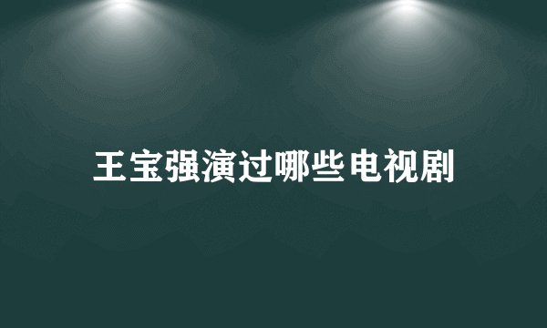 王宝强演过哪些电视剧