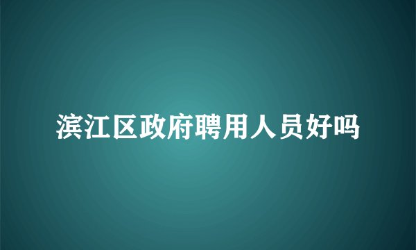 滨江区政府聘用人员好吗