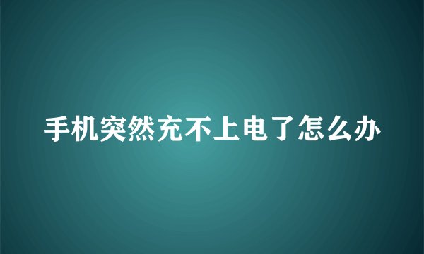 手机突然充不上电了怎么办