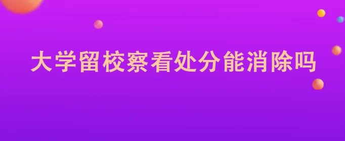 大学留校察看处分能消除吗