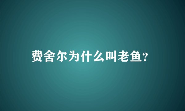 费舍尔为什么叫老鱼？