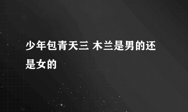 少年包青天三 木兰是男的还是女的