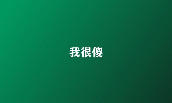 我很傻