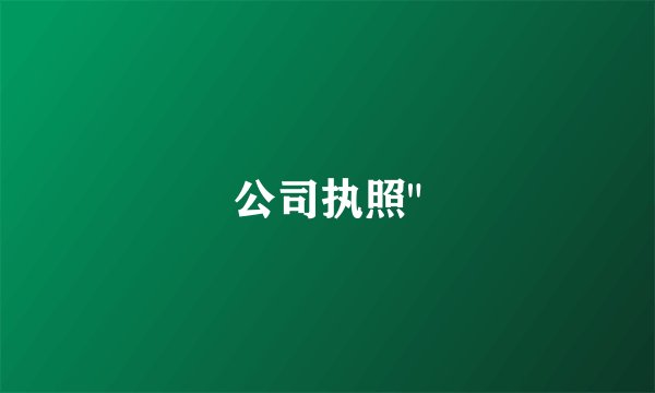 公司执照