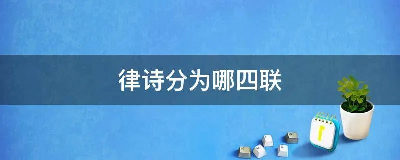 律诗分为哪四联
