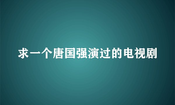 求一个唐国强演过的电视剧