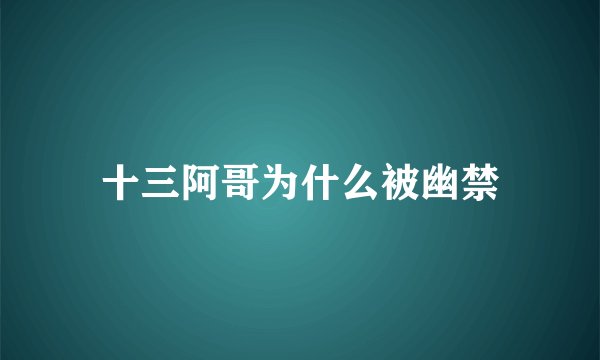 十三阿哥为什么被幽禁