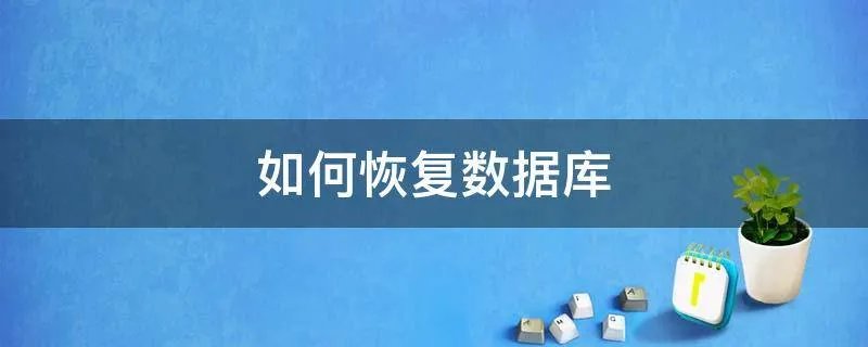 如何恢复数据库