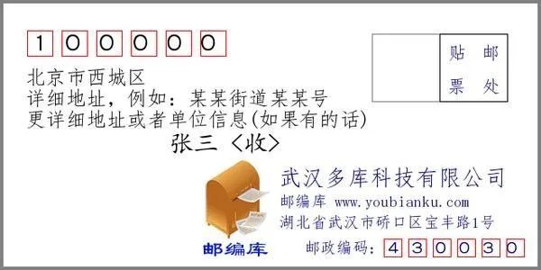 100000是哪里的邮政编码，要详细一点的