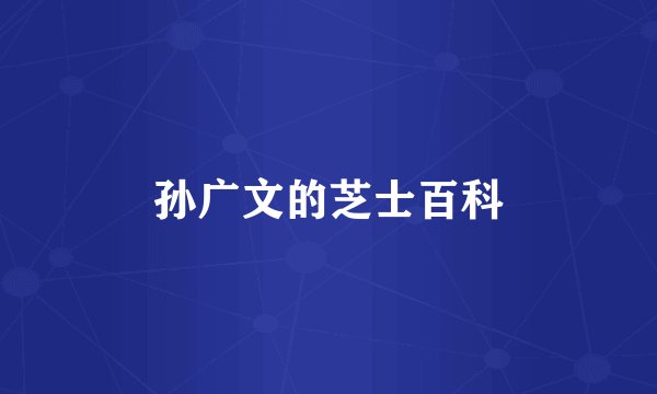 孙广文的芝士百科