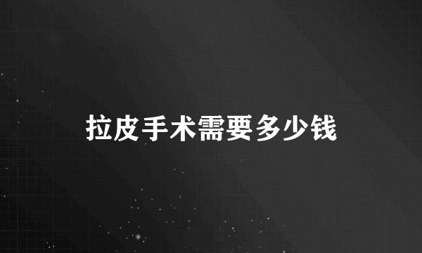 拉皮手术需要多少钱