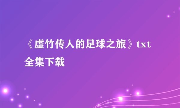 《虚竹传人的足球之旅》txt全集下载
