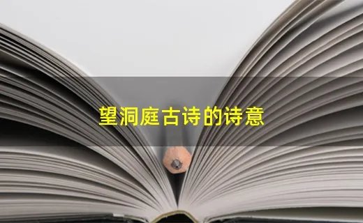 望洞庭古诗的诗意