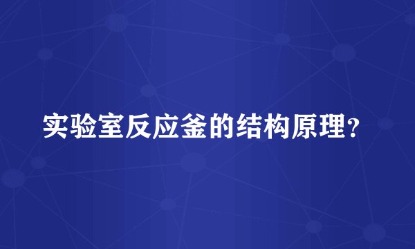 实验室反应釜的结构原理？