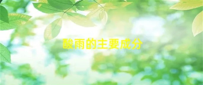 酸雨的主要成分