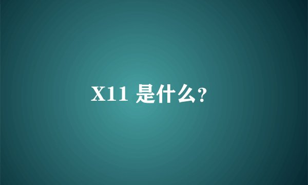 X11 是什么?