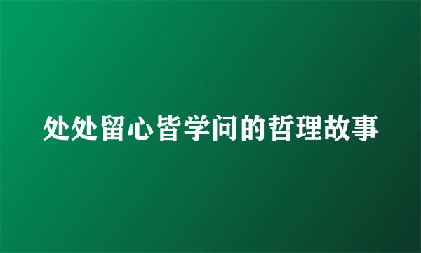 处处留心皆学问的哲理故事