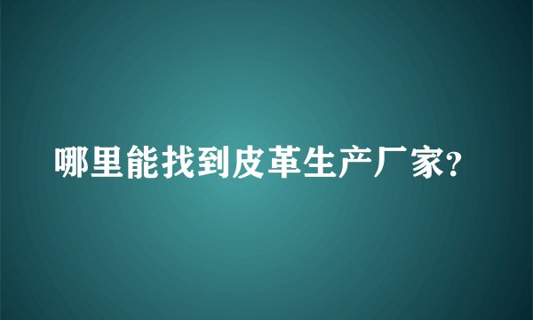 哪里能找到皮革生产厂家？