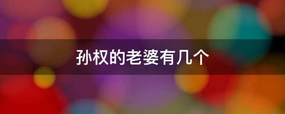 孙权的老婆有几个