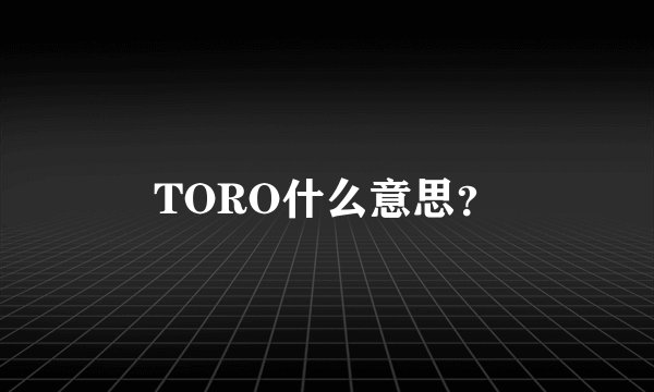 TORO什么意思?