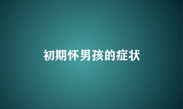 初期怀男孩的症状