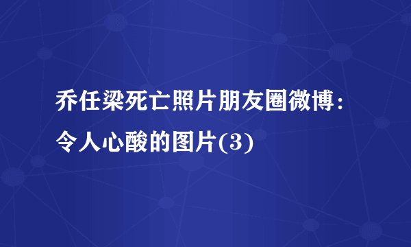 乔任梁死亡照片朋友圈微博：令人心酸的图片(3)