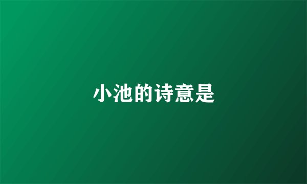 小池的诗意是