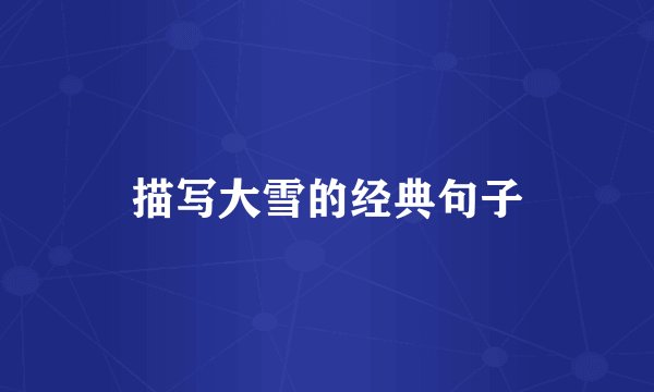 描写大雪的经典句子