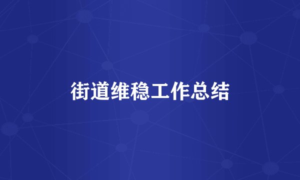 街道维稳工作总结