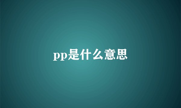 pp是什么意思