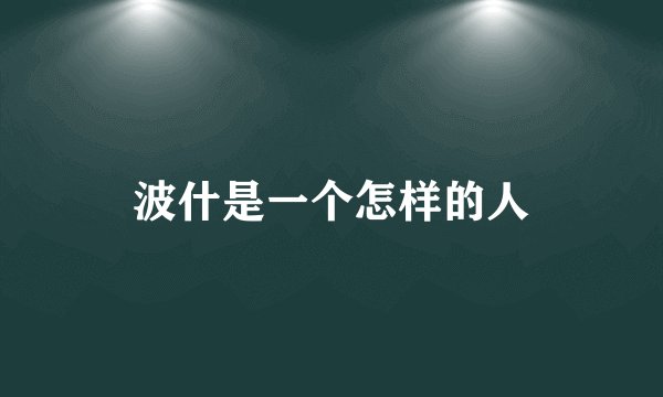 波什是一个怎样的人