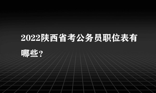 2022陕西省考公务员职位表有哪些？