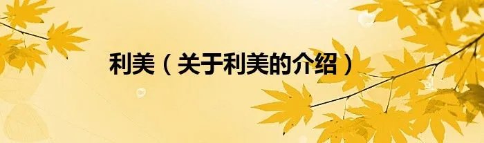 利美（关于利美的介绍）