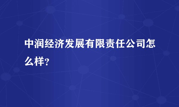 中润经济发展有限责任公司怎么样?