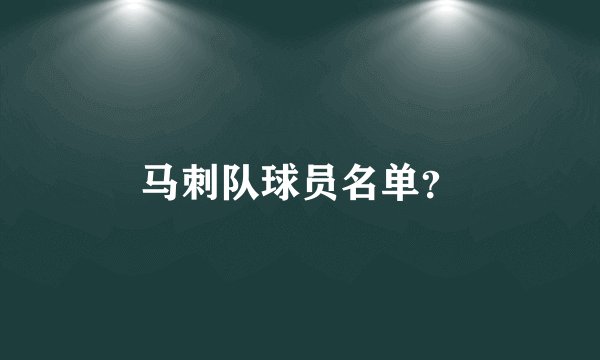 马刺队球员名单？