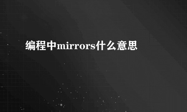 编程中mirrors什么意思