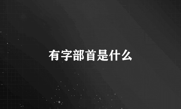 有字部首是什么