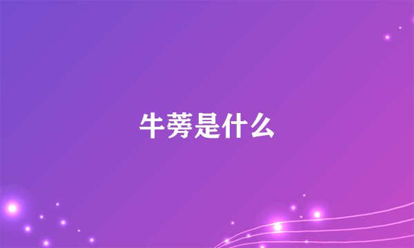 牛蒡是什么