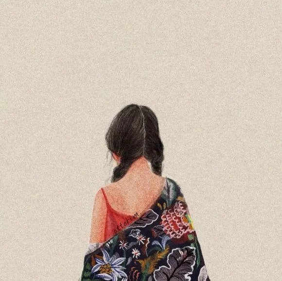 有没有唯美好看的女生背影插画图片？