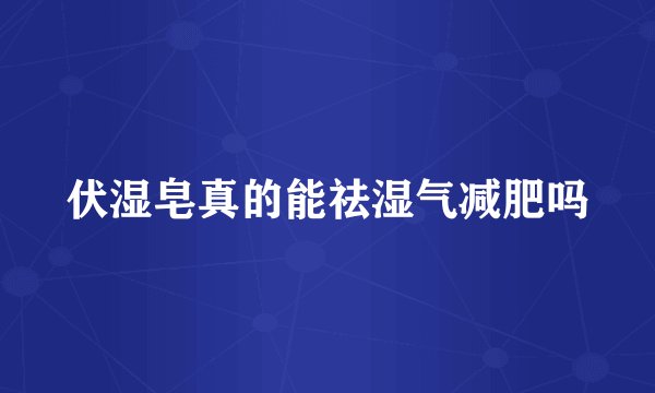 伏湿皂真的能祛湿气减肥吗