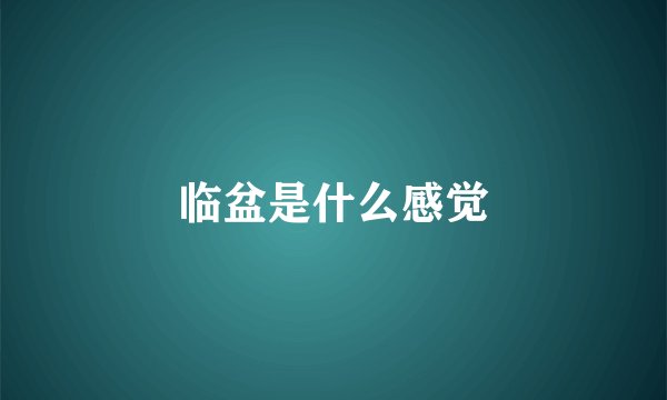 临盆是什么感觉