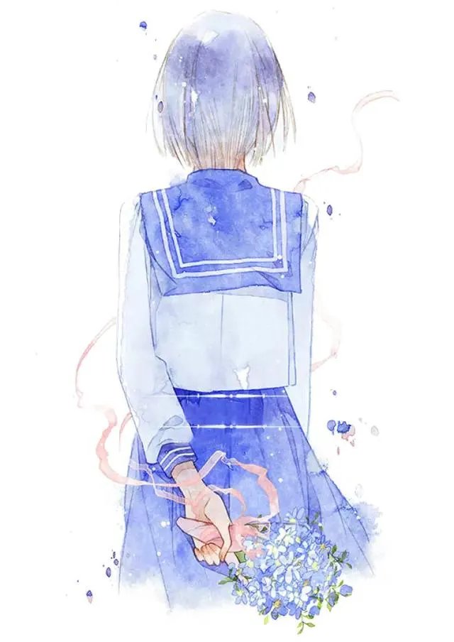 有没有唯美好看的女生背影插画图片？
