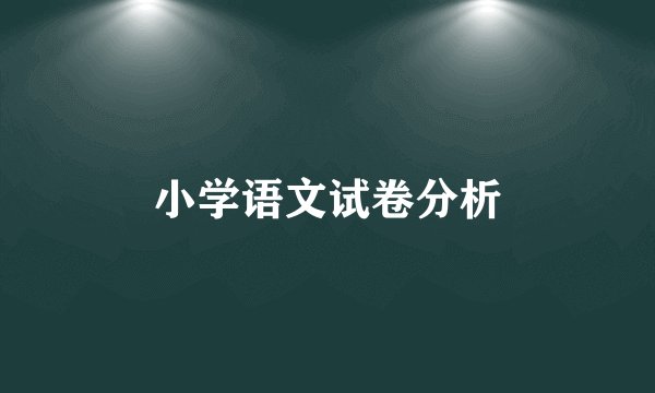 小学语文试卷分析
