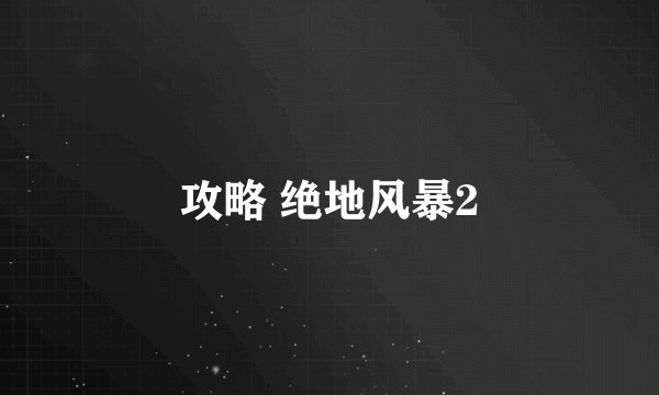 攻略 绝地风暴2