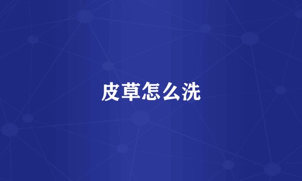 皮草怎么洗