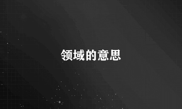领域的意思