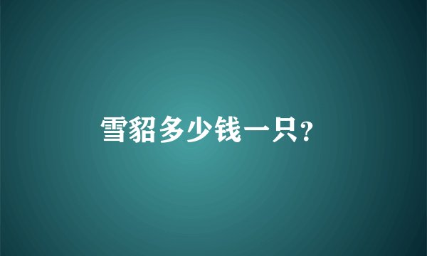 雪貂多少钱一只？