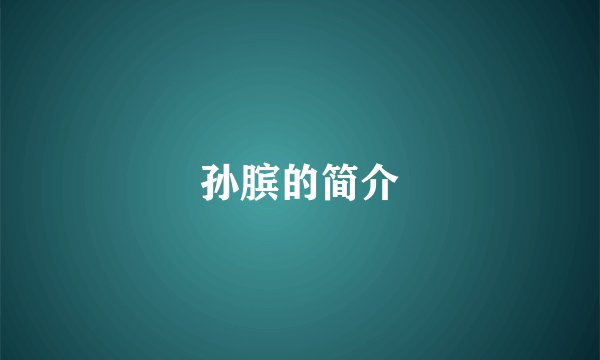 孙膑的简介