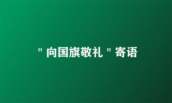 ＂向国旗敬礼＂寄语